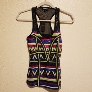 Bebe Janelle‎ Sequins Tank Top Size XS